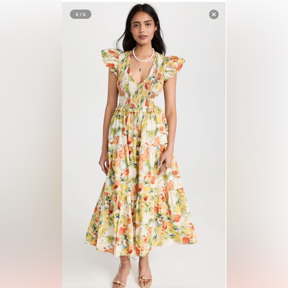 O.P.T Pink, green; orange floral Phoebe Dress from Shopbop. Size Small.